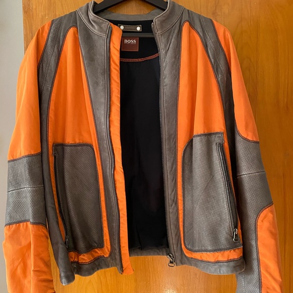 Orange and Grey Hugo Boss Bomber Jacket - Picture 4 of 4